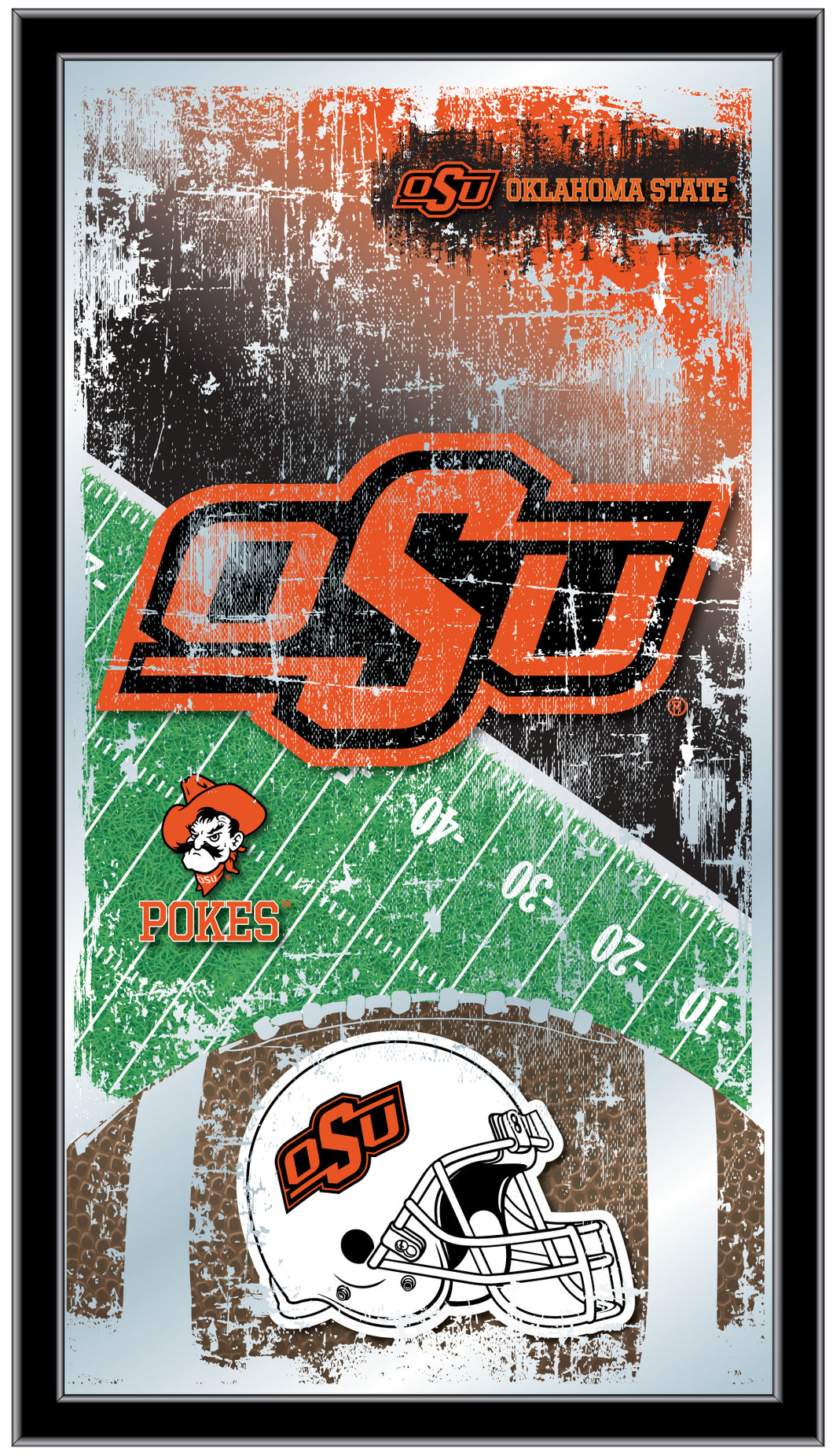 Oklahoma State Cowboys Football Wall Mirror