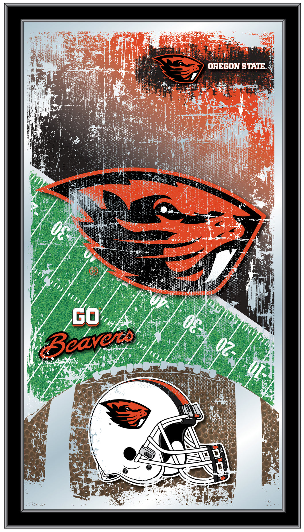 Oregon State Beavers Football Wall Mirror