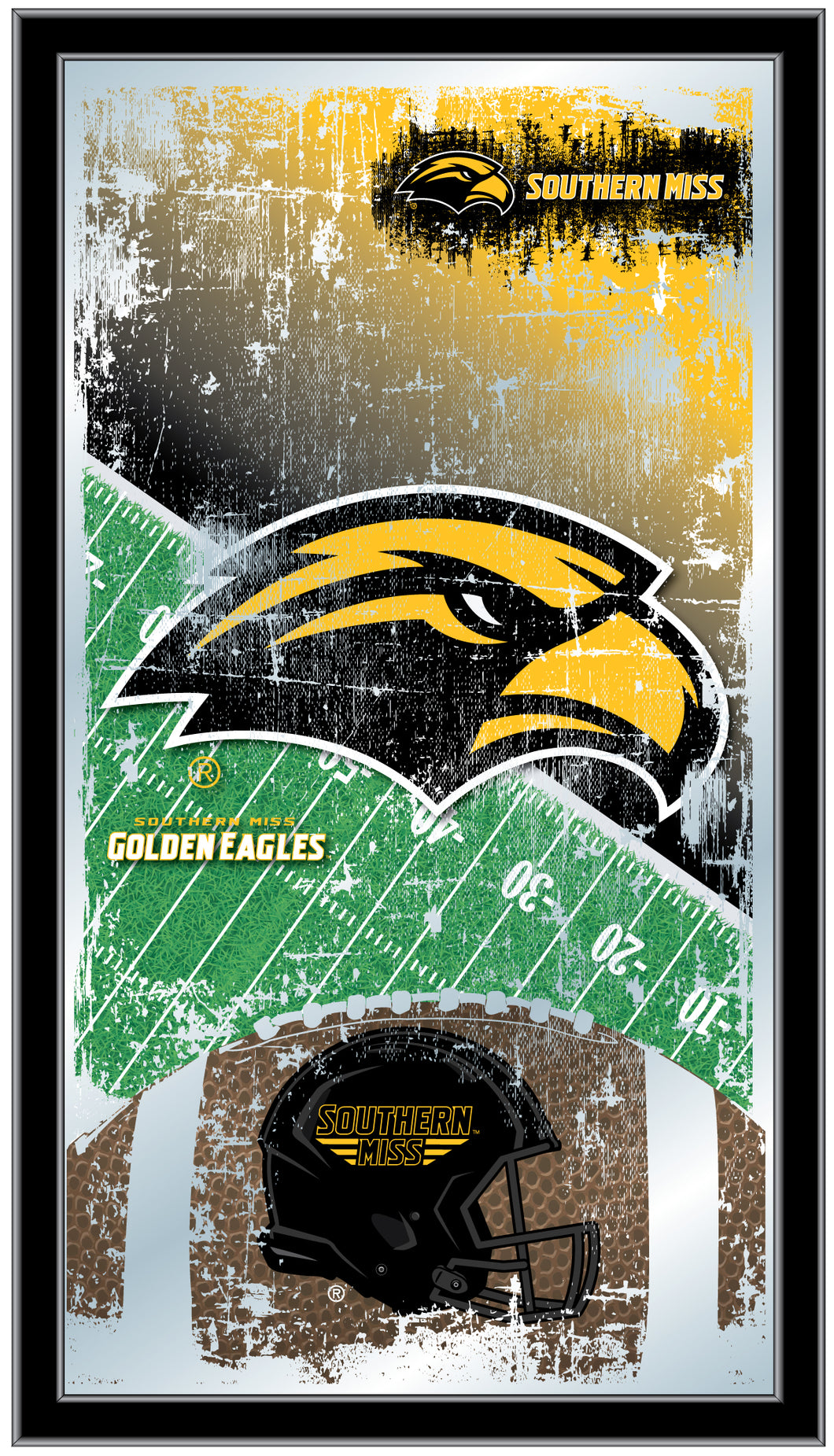 Southern Mississippi Golden Eagles Football Wall Mirror