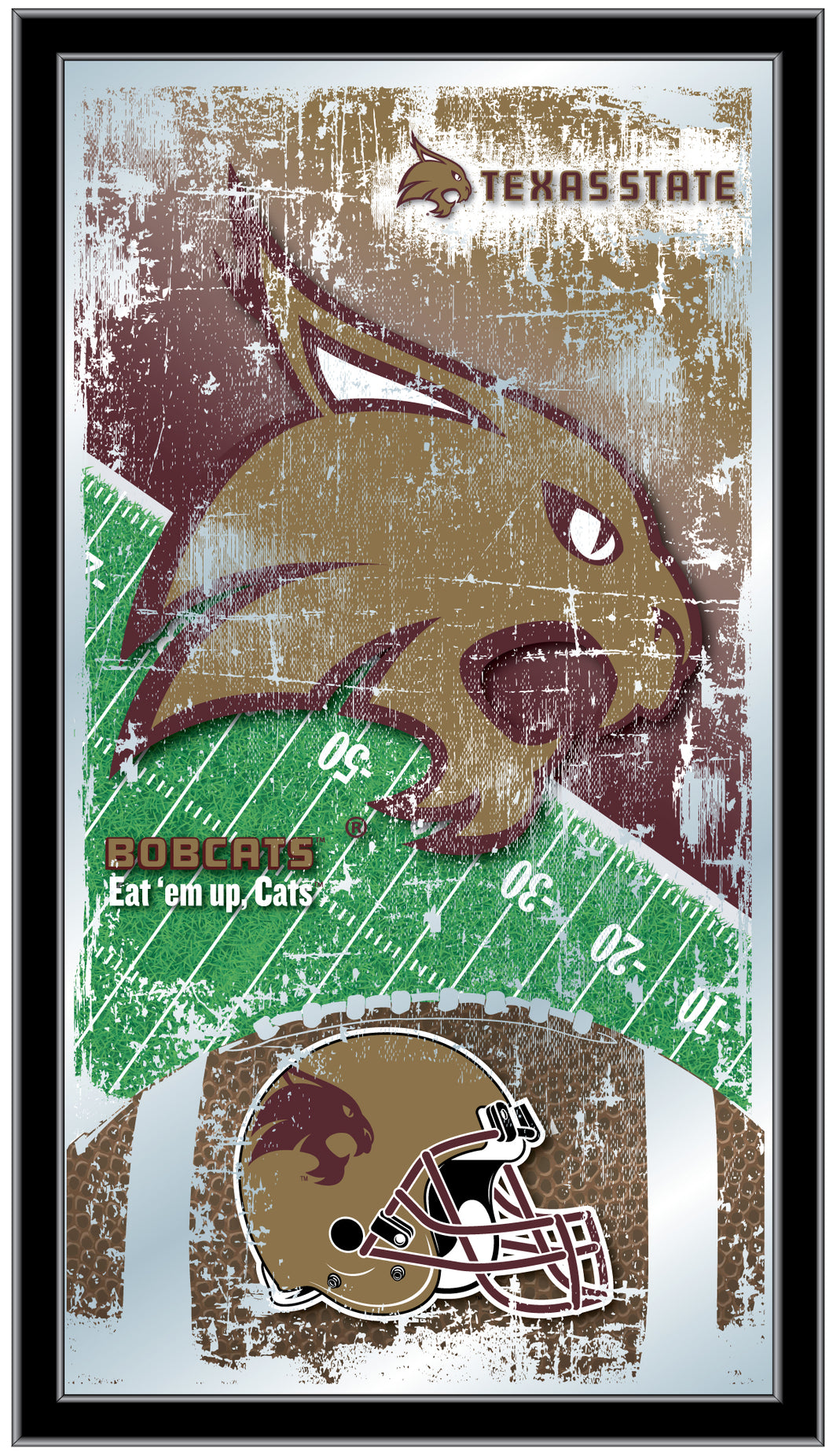 Texas State Bobcats Football Wall Mirror