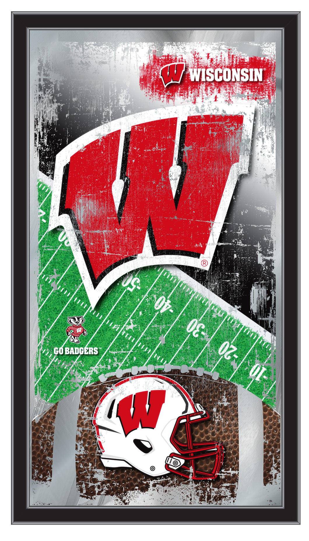 Wisconsin Badgers Football Wall Mirror