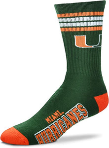 Miami Hurricanes - 4 Stripe Deuce Socks