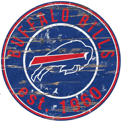 Buffalo Bills Distressed Round Sign - 24