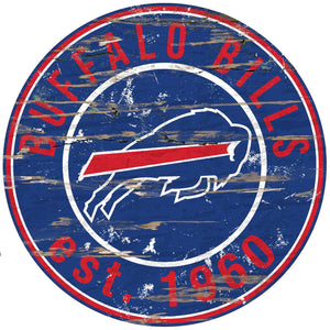 Buffalo Bills Distressed Round Sign - 24"