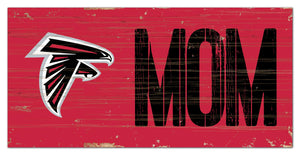 Atlanta Falcons Mom Wood Sign - 6"x12"