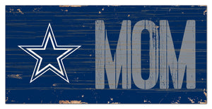 Dallas Cowboys Mom Wood Sign - 6"x12"