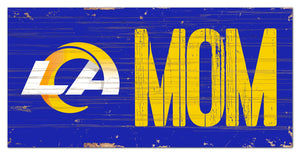 Los Angeles Rams Mom Wood Sign - 6"x12"