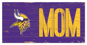 Minnesota Vikings Mom Wood Sign - 6"x12"