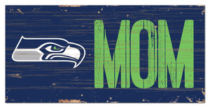 Seattle Seahawks Mom Wood Sign - 6"x12"