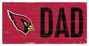 Arizona Cardinals Dad Wood Sign - 6"x12"