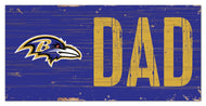Baltimore Ravens Dad Wood Sign - 6"x12"