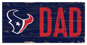 Houston Texans Dad Wood Sign - 6"x12"