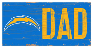 Los Angeles Chargers Dad Wood Sign - 6"x12"