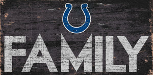 Indianapolis Colts Family Wood Sign - 12" x 6"