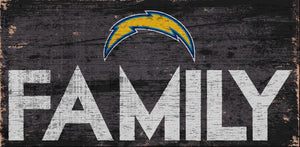 Los Angeles Chargers Family Wood Sign