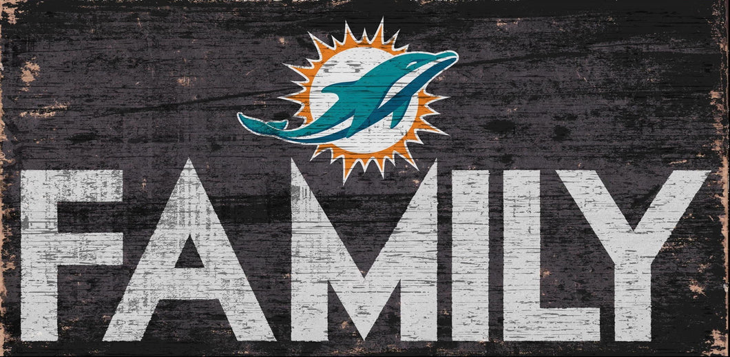 Miami Dolphins Family Wood Sign 