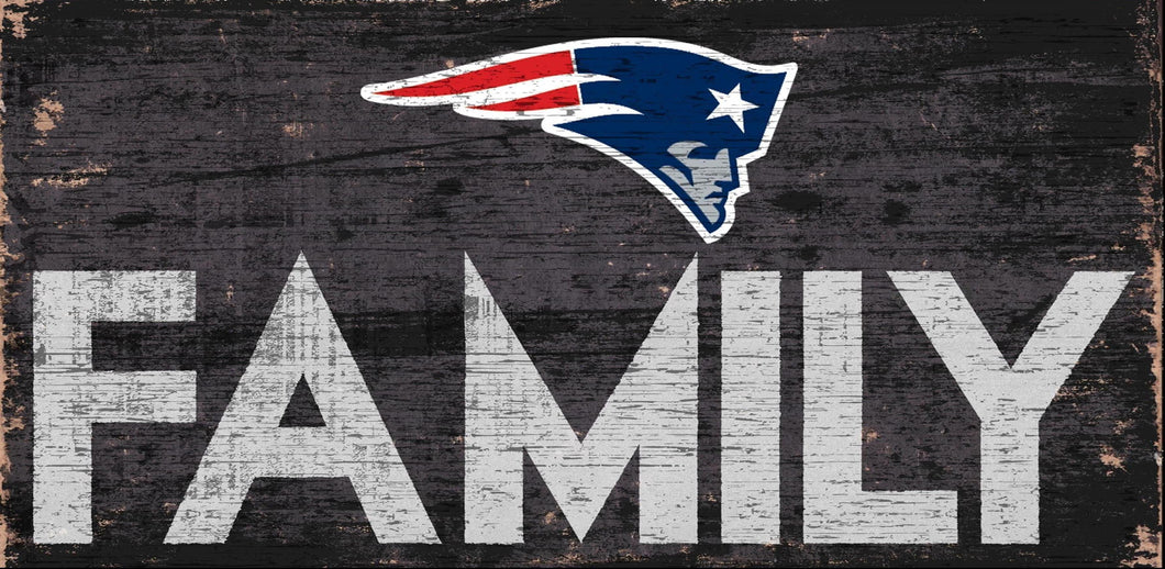 New England Patriots Family Wood Sign