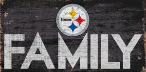 Pittsburgh Steelers Family Wood Sign