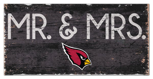 Arizona Cardinals Mr. & Mrs. Wood Sign - 6"x12"