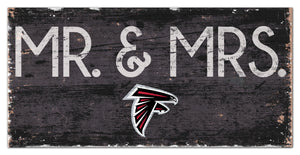 Atlanta Falcons Mr. & Mrs. Wood Sign - 6"x12"