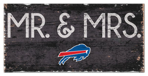 Buffalo Bills Mr. & Mrs. Wood Sign - 6"x12"