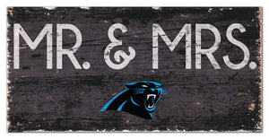 Carolina Panthers Mr. & Mrs. Wood Sign - 6"x12"