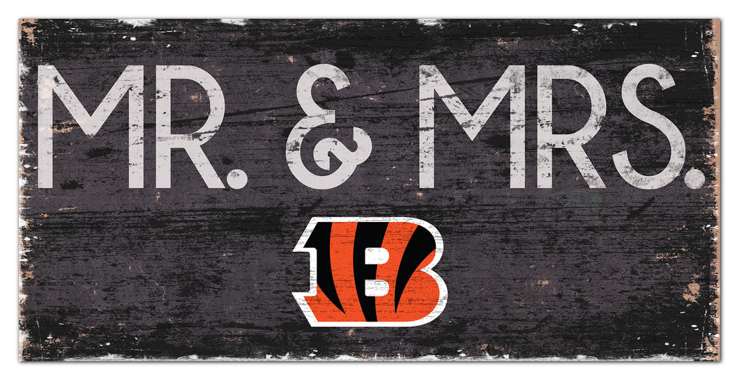 Cincinnati Bengals Mr. & Mrs. Wood Sign - 6