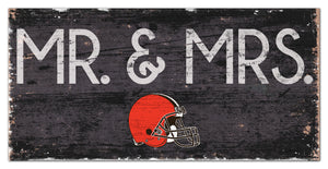 Cleveland Browns Mr. & Mrs. Wood Sign - 6"x12"