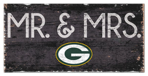 Green Bay Packers Mr. & Mrs. Wood Sign - 6"x12"