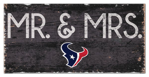 Houston Texans Mr. & Mrs. Wood Sign - 6"x12"