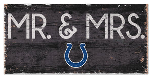 Indianapolis Colts Mr. & Mrs. Wood Sign - 6"x12"