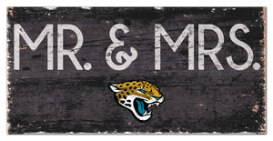 Jacksonville Jaguars Mr. & Mrs. Wood Sign - 6"x12"