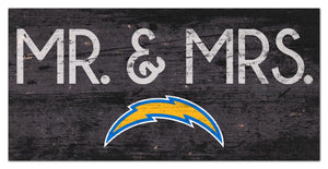 Los Angeles Chargers Mr. & Mrs. Wood Sign - 6"x12"