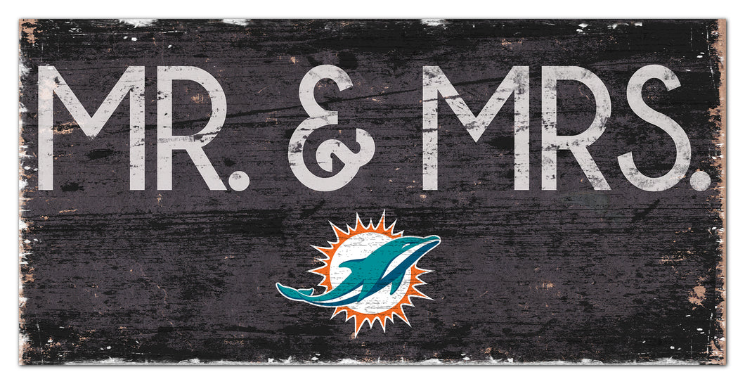 Miami Dolphins Mr. & Mrs. Wood Sign - 6