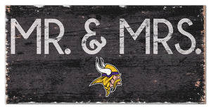 Minnesota Vikings Mr. & Mrs. Wood Sign - 6"x12"