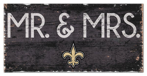 New Orleans Saints Mr. & Mrs. Wood Sign - 6"x12"