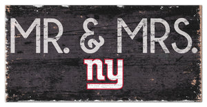 New York Giants Mr. & Mrs. Wood Sign - 6"x12"