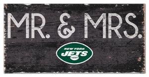 New York Jets Mr. & Mrs. Wood Sign - 6"x12"