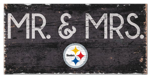 Pittsburgh Steelers Mr. & Mrs. Wood Sign - 6"x12"