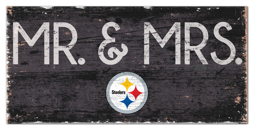 Pittsburgh Steelers Mr. & Mrs. Wood Sign - 6