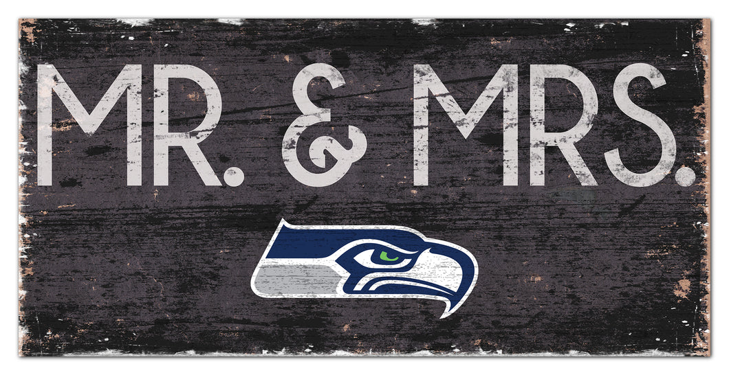 Seattle Seahawks Mr. & Mrs. Wood Sign - 6
