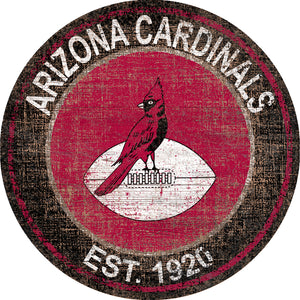 Arizona Cardinals Heritage Logo Round Sign - 24"