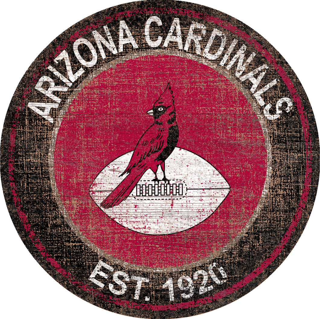 Arizona Cardinals Heritage Logo Round Sign - 24