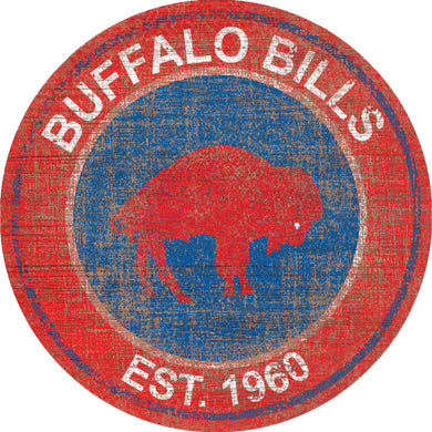 Buffalo Bills Heritage Logo Round Sign - 24