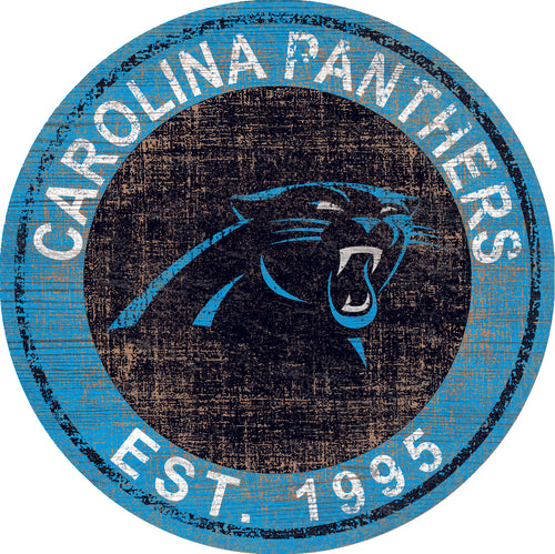 Carolina Panthers Heritage Logo Round Sign - 24