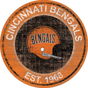 Cincinnati Bengals Heritage Logo Round Sign - 24"