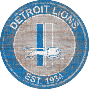 Detroit Lions Heritage Logo Round Sign - 24"
