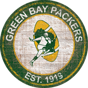 Green Bay Packers Heritage Logo Round Sign - 24"