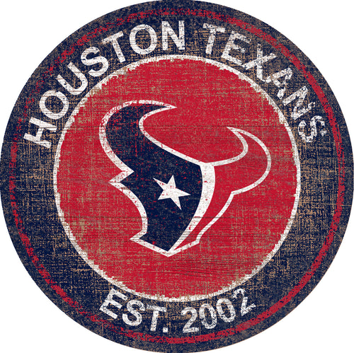 Houston Texans Heritage Logo Round Sign - 24