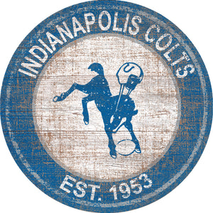 Indinapolis Colts Heritage Logo Round Sign - 24"